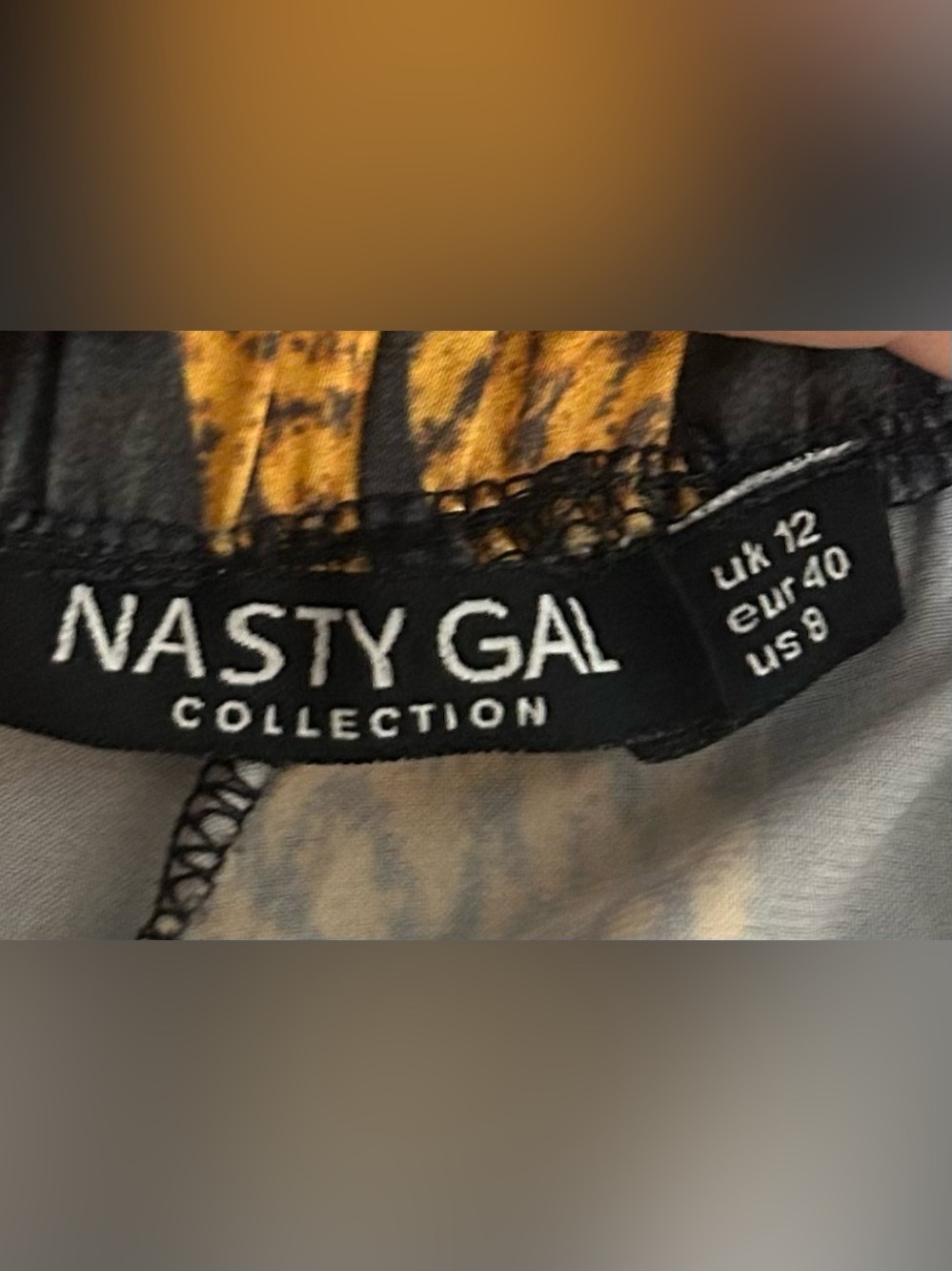 Nasty Gal Women’s Black and Gold Animal Print Satin Shorts - Picture 3 of 5